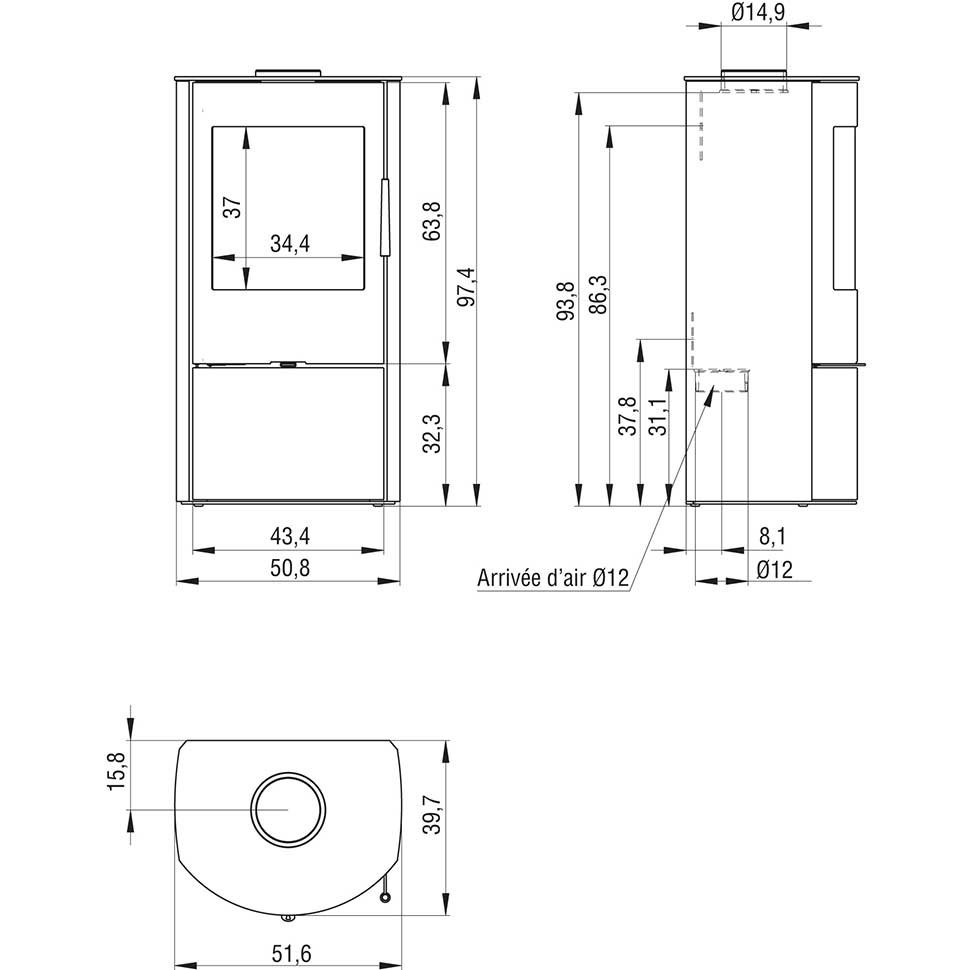 Schéma Poêle à bois Artense Gibraltar
