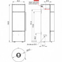 Schéma Poêle à bois Artense Panama rond en acier noir