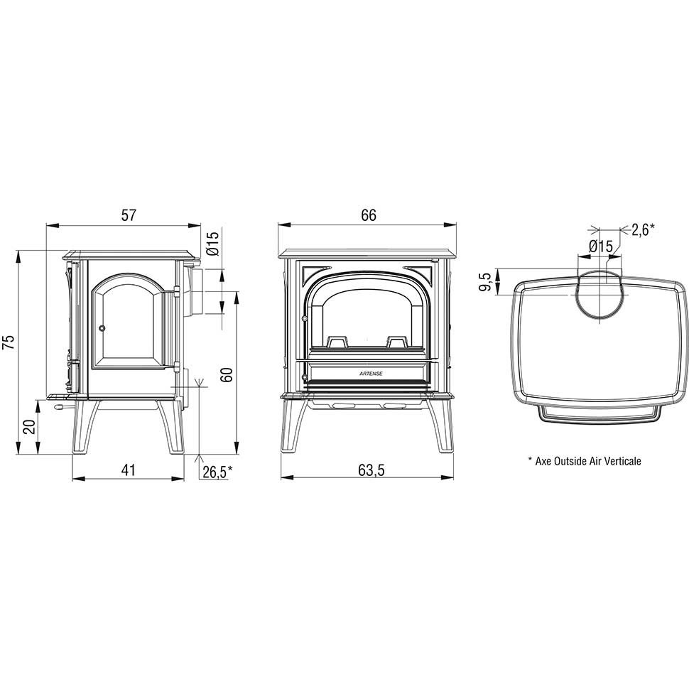 Schéma Poêle à bois Artense Héritage
