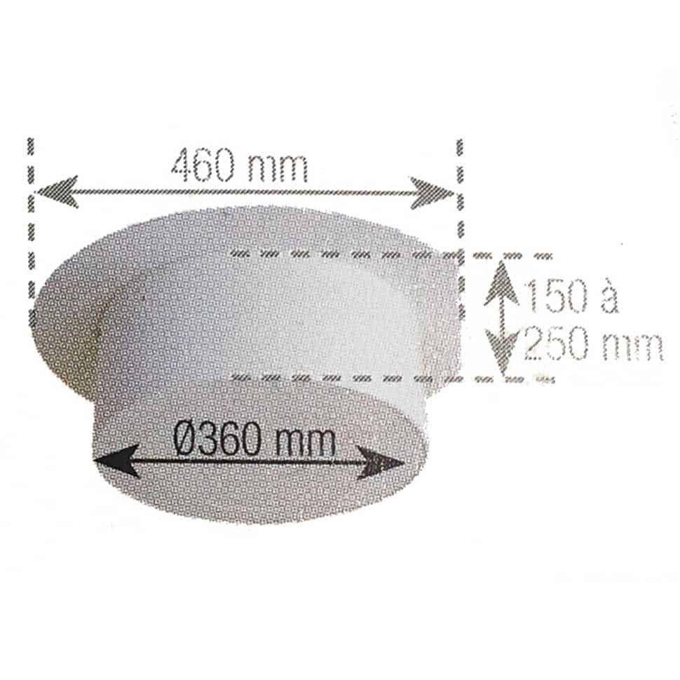 Cache raccord ventilé rond Ø150 grand modèle laqué blanc