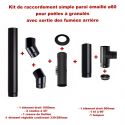 Kit pour poêles à granulés Ø80 simple paroi émaillé noir