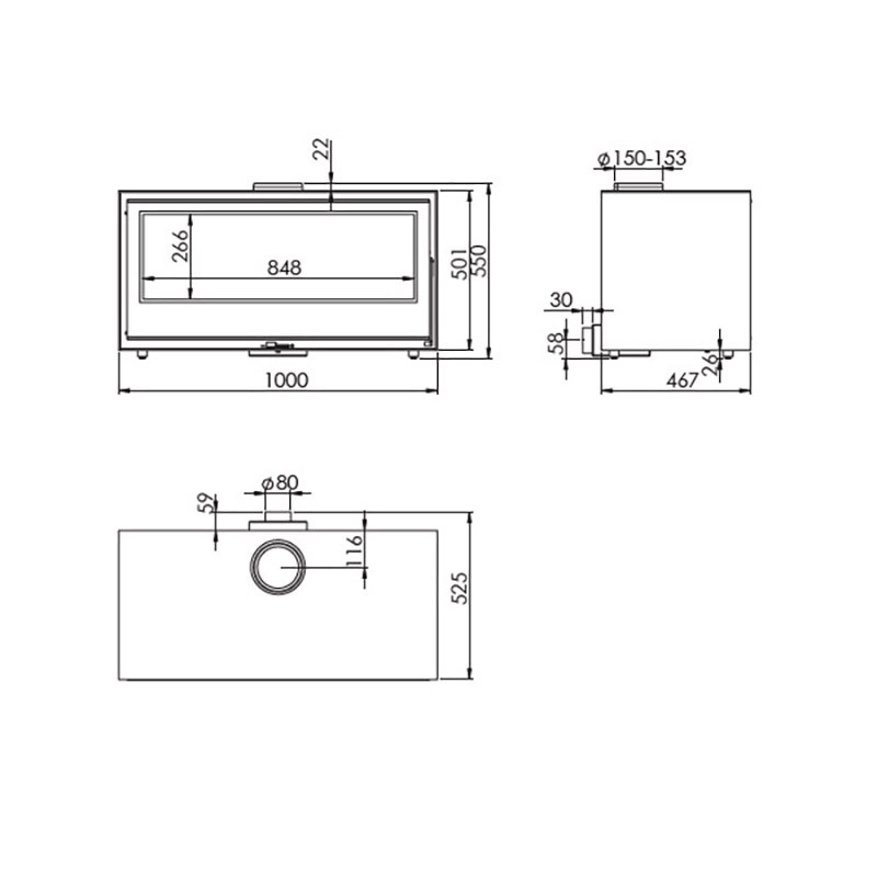 Poêle à bois EBANO 8,9KW