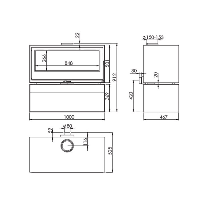 Poêle à bois EBANO STORE 8,9KW