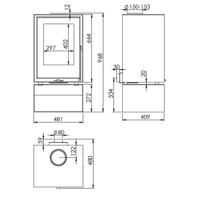 Poêle à bois FICUS STORE 7,5KW