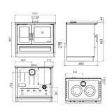 Cuisinière à bois 910 Glas 9KW