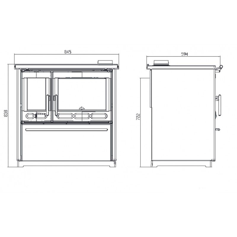 Cuisinière à bois 850 Glas 8KW