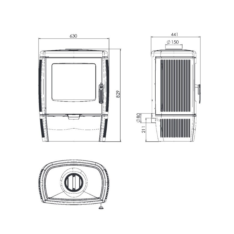 Poêle à bois ALBERTO 8,6KW