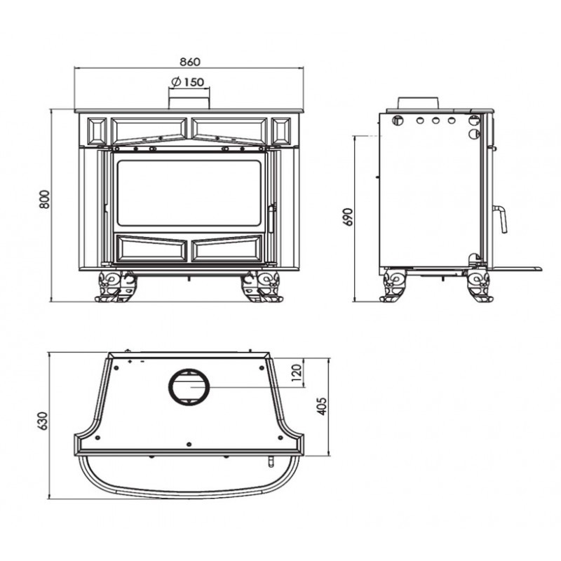 Poêle à bois GLAS FRANKLIN 11KW