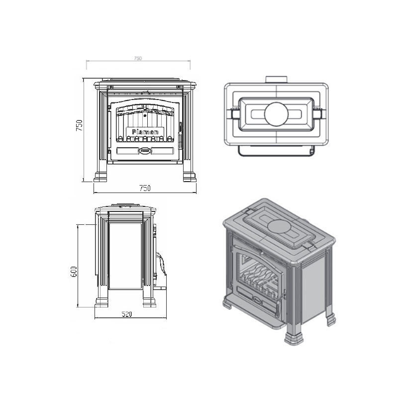 Poêle à bois TENA N 9,5KW