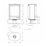 Poêle à bois STROMBOLI N pivotant à 360° 9KW