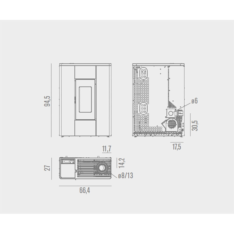 Poêle à granulés Melissa Air 7 XUP de 7 KW