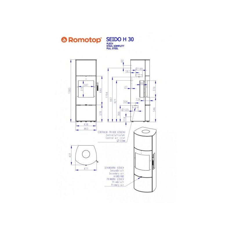 Poêle à bois SEIDO avec accumulateur 6KW