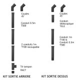 Kit conduit de raccordement diametre 8cm noir plafond2.5m