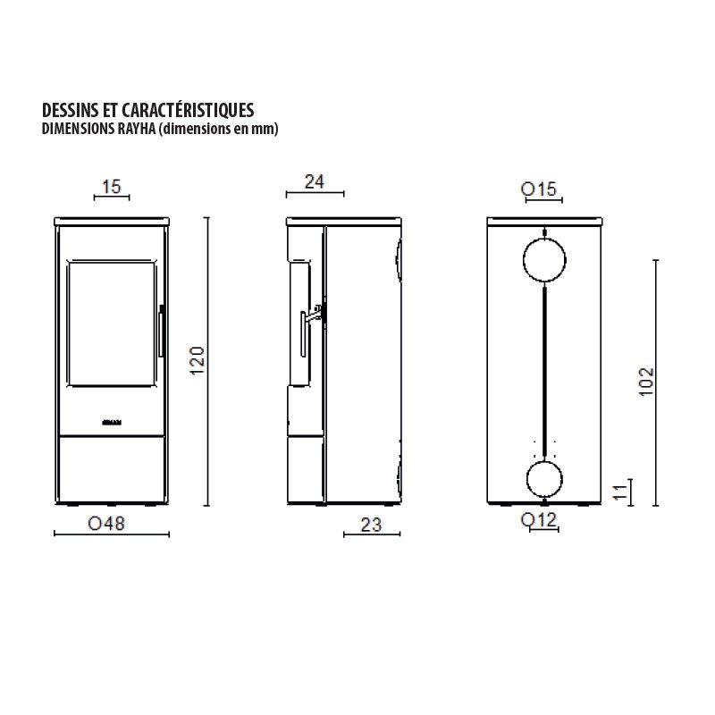 Plan Poele a bois Rayha MCZ